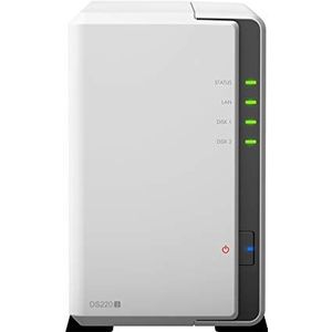 Synology - DS220j - Netwerkopslag - 2-Bay - 4TB bundel met 2X 2TB Red WD20EFAX