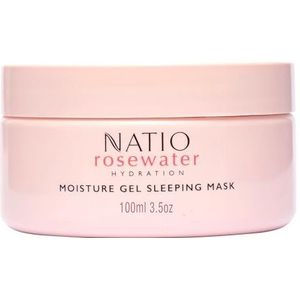 Natio Australia Rosewater Hydration Moisture Gel Sleeping Mask, 100 g - Nighttime Rosewater Face Cream - Face Moisturiser for Overnight Hydration