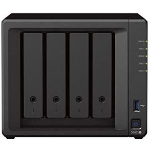 Synology DS923+ 4-bay discstation NAS (AMD Ryzen™ 4 threads R1600 Dual-Core 4GB RAM 2xRJ-45 1GbE LAN-poort), bundel met 4 x 8TB Seagate IronWolf NAS HDDs
