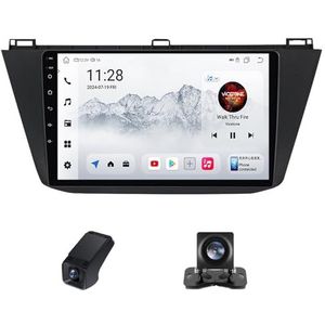 Android 14 Autoradio geldt voor Volkswagen Tiguan 2 Mk 2016-2022 Autoradio 2 Din Draadloze Carplay Android Auto 10 Inch Touchscreen met GPS-navigatie WiFi FM-radio Camera(X2)