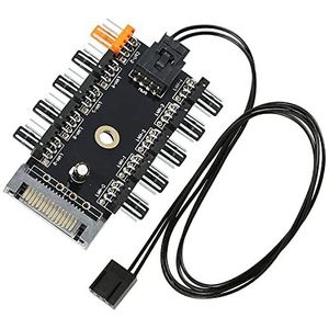 RANY 1 Tot 10 Pc Cooling Fan Hub Splitter Led Kabel Pwm Sata 12V Voeding Speed Controller Adapter