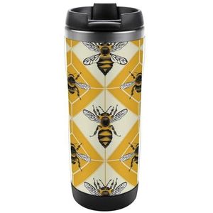Honing Bee Travel Mok Roestvrij Staal Koffie Cup Isolatie Tumbler Thermische Mok voor Theesap