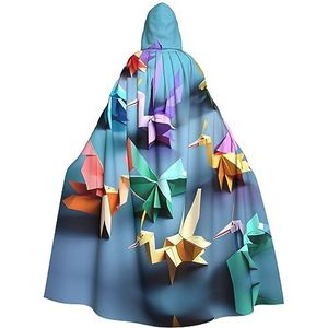 SSIMOO Origami Multicolor Papercraft Cranes Volwassen Halloween Party Cape - Perfect Voor Kostuum Feesten En Cosplay