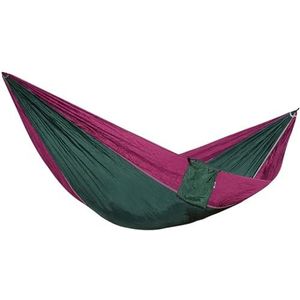 Camping Hangmat 86x35inch Outdoor Enkele Camping Hangmat Draagbare Lichtgewicht Parachute Hangmatten Voor Park Reizen Avontuur Patio reishangmat(Color:Drak green-purple)