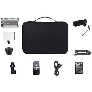 Videocamera Vlogcamera Recorder Videocamera 4K for Blogger-filmen 64X digitale zoom Nachtzicht Professionele thuiscamcorder(Top Kit)