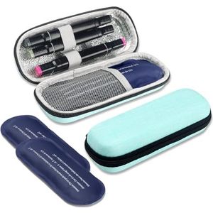 Roargy Insuline Cooler Travel Case met 2 Ice Packs, Draagbare MedicatieDiabetische Koeltas Organizer Tas voor Diabetische Benodigdheden (Groen), Groen