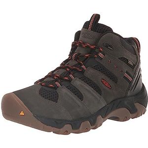 KEEN Men's Headout Mid Height Waterproof All Terrain Hiking Boots, Black Olive/Fossil Orange, 14