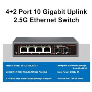 8 RJ45-poorten 2,5 Gb Ethernet-switch 2,5 GBASE-T-netwerkswitch 10 Gigabit Uitgebreide compatibiliteit(S107C-62TS)