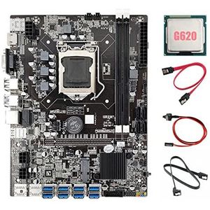 AMIUHOUN B75 ETH Mijnbouw Moederbord 8XPCIE Naar USB+G620 CPU+2XSATA Kabel+Schakelaar Kabel LGA1155 MSATA DDR3 B75 USB Moederbord
