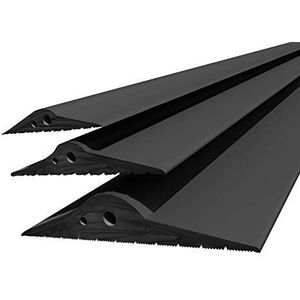 DQ-PP Garagedeur afdichting, 1,5 m, 15 mm x 80 mm, zwart, vloerafdichting van EPDM, rubberen afdichting, garageafdichting, rubberen drempel, deurdrempel afdichting bodemplaat