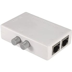 LEAGY Netwerkschakelaar met 2 aansluitmogelijkheden, 2 ingangen en 1 uitgang of 1 ingang en 2 uitgangen, 100 m RJ45-2M