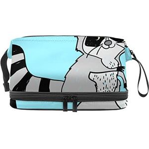 Grote capaciteit reizen cosmetische tas, wees de beste je kunt zijn wasbeer, make-up tas, waterdichte make-up tas organizer, Meerkleurig, 27x15x14 cm/10.6x5.9x5.5 in