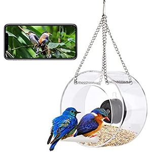 BASICF Slimme vogelvoeder met camera, hangende heldere vogelvoeder met ketting, 1080P HD nachtvideocamera, buiten vogelhuisje for close-up buitenshuis (Color : A)