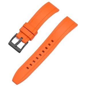 Jeniko Quick Release Fluororubber Horlogeband 20mm 22mm 24mm Waterdicht Stofdicht FKM Horlogebanden For Heren Duikhorloges(Color:Orange black,Size:20mm)