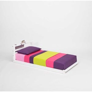 Bedframe op de vloer, Frame voor peuterbed, Kinderbedframe, Houten bed, Montessori-meubels, Montessori-bed (Wit, 200x150cm)