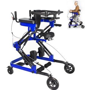 Quick-Fold Rollator Walker met stoel-Hoogte en breedte verstelbaar, vergrendelingswielen en opgevulde rugleuning-lichtgewicht mobiliteitshulp voor volwassenen en ouderen, binnenwandeling binnenshuis