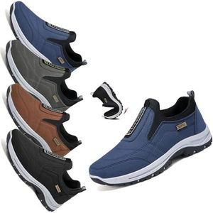 Orthopedische schoenen voor heren zonder veters Sneakers, wandelschoenen voor heren, orthopedische comfortschoenen voor heren, slijtvast en antislip(Blue,45 EU)