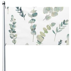 Vlag 3 x 5 ft banner dubbelzijdige eucalyptus bladeren print tuin vlaggen gepersonaliseerde outdoor vlag grappige vlag voor land patio gazon buiten decoratie boerderij