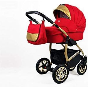 Kinderwagen 3in1 Set Isofix Buggy Baby Autostoeltje Gold-Deluxe by SaintBaby Scarlet 2in1 zonder autostoel