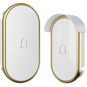 klok in machine Draadloze Deurbel, Waterdicht, Wordt Leverd Met Renhoes For De, Slimme Welkomstbel For Thuis voor Werknemers Zakelijk(White,Gold)