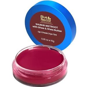 Blue Nectar Lip, Cheek & Eye Int, met voedende ghee, sheaboter en bedrot, lipvlek met meerdere smaken (10 g)