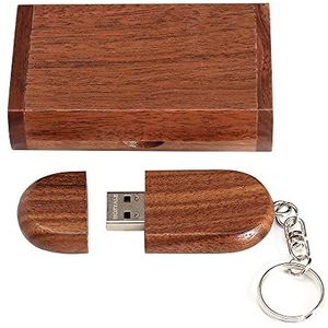 HOZYALE USB 2.0 Flash Drive Houten Geheugenstick USB Stick 16 GB Gegevensopslag Ellips Pendrive met Houten Doos