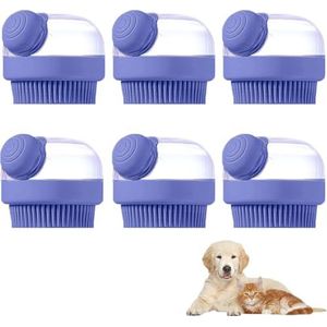 Hoofdhuidmassageborstel met shampoo gevuld douchegel, lichaamsborstel peelingborstel massage badborstel douche doucheborstel voor vrouwen mannen, huisdierbad massageborstel - 6 lila