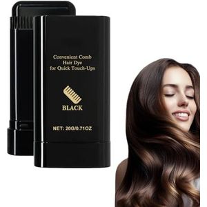Waterdichte en zweetbestendige haarverfstick, witte haarverbergerstickkam, verbeterde draagbare haarverfstick met ingebouwde kam, 2-in-1 bijwerkkam, grijze haar-bijwerkstick (black#1)