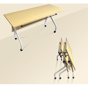 Conferentieruimte tafel - opvouwbare vergadertafel, opvouwbare vergaderzaal tafels op wielen, rechthoekige vergaderzaal tafels, flip top trainingstafel, conferentietafel met metalen frame (kleur: 2