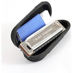 Professionele Harmonica 10 Gaten Houten Kam Chromatische Mondharmonica Muziekinstrumenten Met Ritssluiting (Color : F)