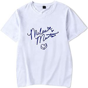 HIAPES T-shirt Melanie Martinez casual mode trui uniek ronde hals cosplay T-shirt, mannen vrouwen zomer korte mouw streetwear grote maat XS ~ 4XL-wit||S