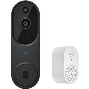 Videodeurbel, 1080P draadloze deurbelcamera met 2-weg, draadloze videodeurbel en nachtzicht for thuiskantoor(M50 Black USB)