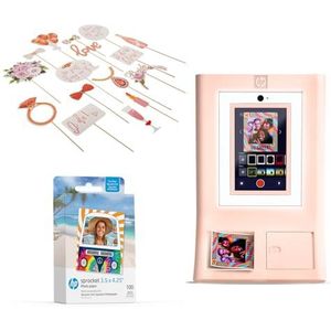 HP Sprocket Fotohokje Instant kleurenfotoprinter (Roze) + Zinkpapier (100 vellen) + Fotohokje-accessoires voor bruidsdouches (23)