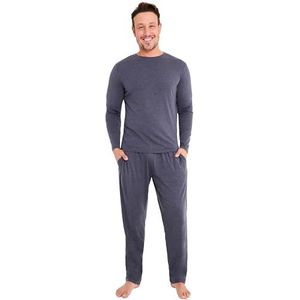 CityComfort Pyjama voor heren, zachte loungewear met lange mouwen voor mannen en tieners, Donkerblauw, M