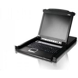 Aten - CL5708M - KVM Schakelaar - Zwart - Uitschuifbare Slideaway™-behuizing met LCD-scherm