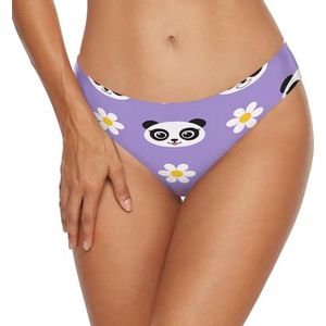 Dames badmode bikini broekje bloemen bloem madeliefje dier panda zwemmen bodem zwemmen slip voor meisjes vrouwen, Meerkleurig, XXL
