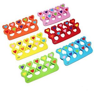 Premium kleurrijke hartvormige teenscheiders - schattig ontwerp voor kinderen - super zacht, duurzaam 24 stuks ZMOI