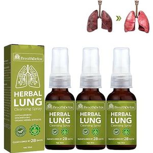 EXQST GFOUK BreathDetox Kruiden Longreinigingsspray Krachtige longondersteuning & Reinigen & Ademen Bevordert de gezondheid van de longen
