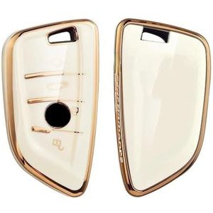 Sleutelbehuizing houder TPU Autosleutel Case Cover Shell Fob Bescherm Houder Keyless Voor BMW 1 3 5 7 Serie X1 X3 X4 X5 F10 F15 F16 F20 F30 F18 F25 M3 M4 E34 Sleutelbehuizing(B style white)