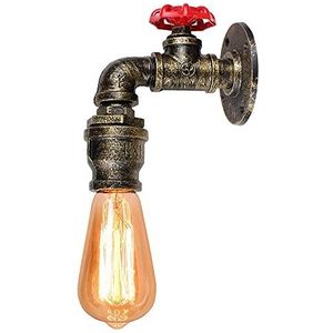 Yabag Rustieke industriële waterleidinglamp, steampunk wandlamp, wandverlichting voor slaapkamer, hal, hotel, eetkamer, loft bar (brons)