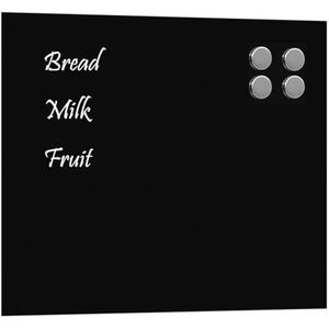 vidaXL Magneetbord voor aan de wand 60x50 cm gehard glas zwart, glazen schoolbord, magneetbord muur, magnetisch schoolbord, magnetisch notitiebord