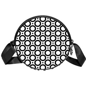 Messenger Bag Cirkels Dots Geometrie Crossbody Tas voor Vrouwen Rond, Meerkleurig, 6.7x6.7x2.3 in, Sling Rugzakken