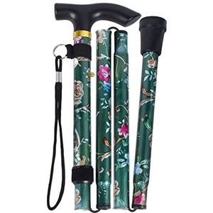 SPDYCESS Opvouwbare Aluminium Wandelstokken, Verstelbare Walking Stokken met Bloempatroon, Lichtgewicht Draagbare Trekkingstokken voor Dames Heren Wandelen Camping