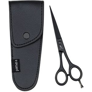 Pamara Professionele kappersschaar, scherpe tondeuse, set met etui, kappersschaar voor pony, kant, baard, professionele schaar om haar te knippen, voor dames, heren en kinderen