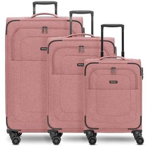 REDOLZ 3-delige kofferset voor mannen & vrouwen | lichtgewicht & stevige reistrolleys, hoge kwaliteit zachte koffer, 4 dubbele wielen & TSA slot | uitbreidbaar met stretch vouwen (Essentials 12)