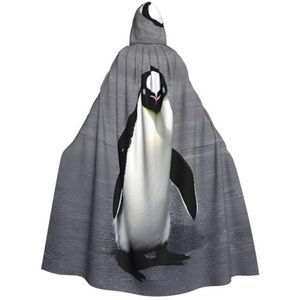 TTYDOKLA Leuke Pinguïn Print Halloween Hooded Mantel Veelzijdige Mantel Met Capuchon,Heksenmantel En Hooded Mantel Voor Volwassenen