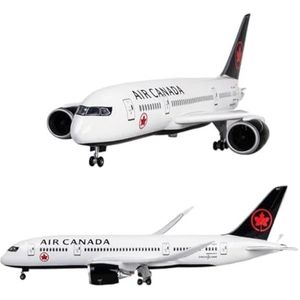 1:130 Schaal 43 Cm Voor Air Canada Boeing B787 Hars Gegoten Vliegtuigen Model (met Verlichting En Wielen) Vliegtuigen Speelgoed