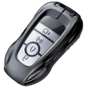 Autosleutel beschermhoes Zinklegering Zilver Autosleutel Geval Keyless Cover Sleutel Shell Auto Accessoires Voor Lincoln Voor Navigator MKZ MKC Sleutel Shell(Grau)