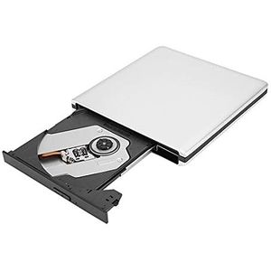ASHATA Blu-ray brander USB 3.0 externe, draagbare USB 3.0 3D externe Blu-Ray-brander, aluminium High Speed Slim Blueray Rome 3D drive BD DVD CD voor desktop/notebook zilver