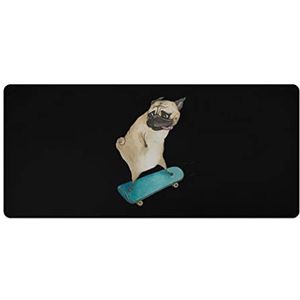 Skateboard mopshond mode bureau muismat antislip gaming muismat accessoires decor 40x90cm